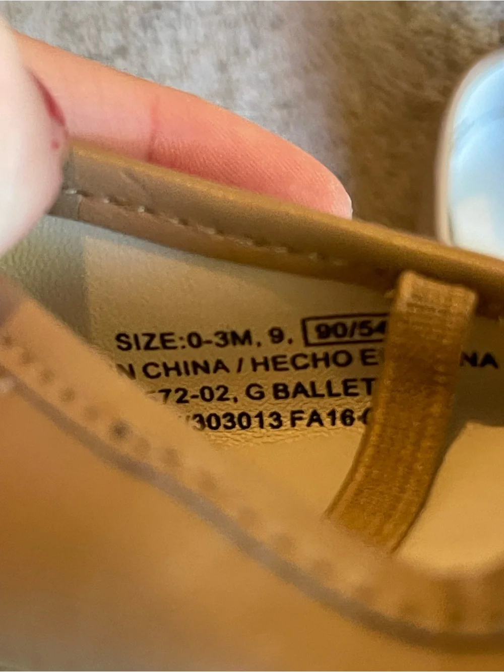 Old Navy Girls Tan Mary Jane Ballet Flats with Bow Accent